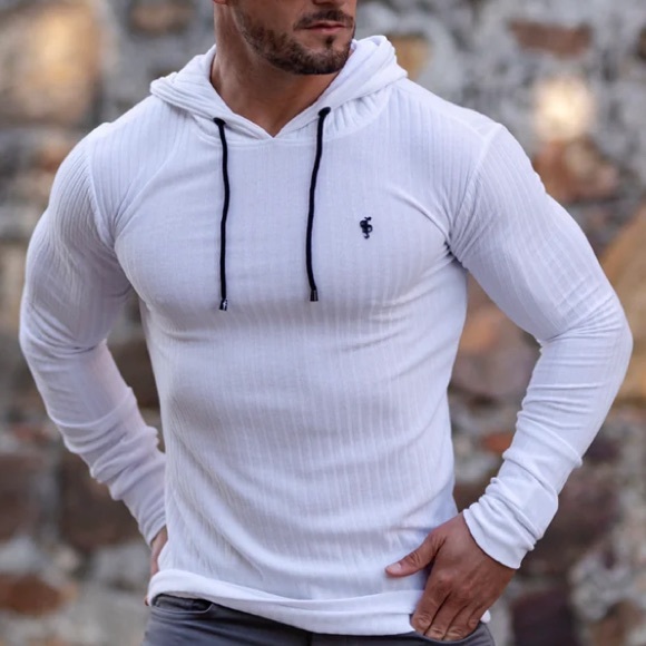 Father & Sons Other - Father and Sons Ribbed Knit Hoodie Sweater White Mens XL